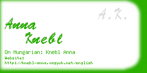 anna knebl business card